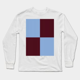 Burnley Retro Claret and Blue Quartered 1996 - 98 Long Sleeve T-Shirt